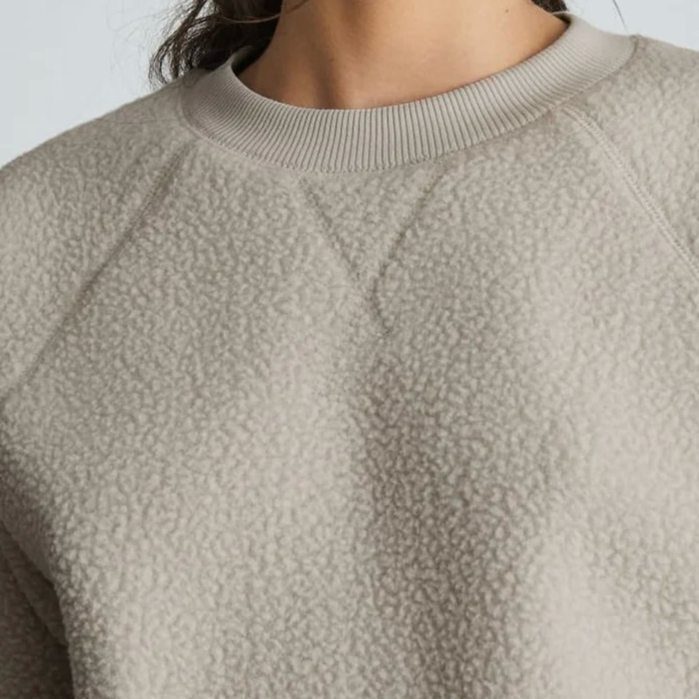 Everlane The ReNew Fleece Ragland Sweatshirt XL Sandstone - Picture 3 of 11